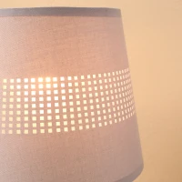 HOMCOM Tischlampe Nachttischlampe 54 cm Tischleuchte mit Stoff Schirm für Schlafzimmer Wohnzimmer Schreibtischlampe moderne Stil E27-Fassung 40 W Acryl Metall Grau(m-7)