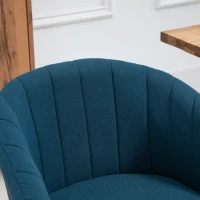 HOMCOM Set 2 Sedie Imbottite Moderne con Rivestimento in Tessuto per Soggiorno e Salotto, Blu(m-7)