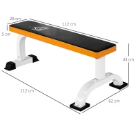 HOMCOM Barbell Flat Bench Press Dumbbell Weight Lifting Fitness Abs Workout Gym Bench - Black & Orange(m-3)