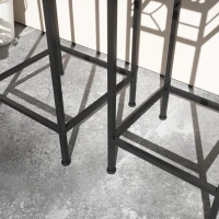 Outsunny Blumenständer, 3er-Set, rund, stapelbar, Rattanoptik, Metallbeine, In- und Outdoor, Schwarz/Gold(m-9)