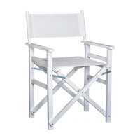 HOMCOM Regiestuhl Gartenstuhl Klappstuhl Stuhl Landhaussessel Sessel Weiß L56 x B46 x H88 cm(m-10)