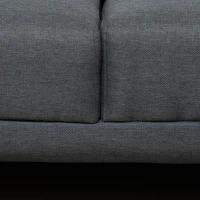 HOMCOM 3 Seater Corner Sofas for Living Room with Adjustable Headrest, Fabric L Shaped Sofa Settee, Couch, Dark Grey(m-9)