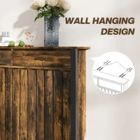 HOMCOM 93 x 119cm Rustic-Look Radiator Cover - Brown/Black(m-6)