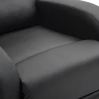 HOMCOM Poltrona Relax Reclinabile con Seduta Imbottita e Poggiapiedi, per Casa e Ufficio, in Pelle PU, 80x91x102 cm, Nera(m-8)
