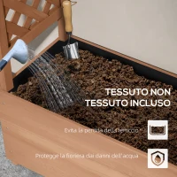 Outsunny Fioriera con Grigliato, Fori di Drenaggio e Tettuccio, in Legno di Abete, 112x41x180 cm, Marrone(m-6)