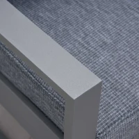 Outsunny 4 Piece Aluminium Garden Sofa Set with Coffee Table, Outdoor Furniture Set with Padded Cushions & Olefin Cover, Dark Grey(m-9)