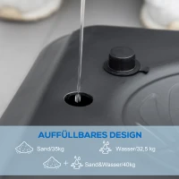 SPORTNOW Basketballständer, höhenverstellbar, 182-213 cm Korbhöhe, wetterfest, mit Rollen, Metallrahmen(m-7)