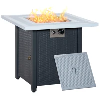 Outsunny 71 x 71cm 40000 BTU Gas Firepit Table - Black/Grey(m-10)