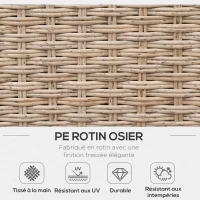 Outsunny Ensemble salon de jardin d'angle 5 places coussins épais table basse résine tressée métal(m-4)