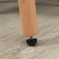 HOMCOM Silla de Comedor Tapizada en Lino Sintético Transpirable con Asiento Acolchado y Patas de Madera 57x56x72cm Verde(m-9)