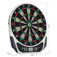 HOMCOM Diana electrónica 6 dardos juego digital con sonido 18 juegos 159 variantes(m-3)
