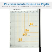 HOMCOM Cortador de Papel A4 Guillotina Profesional para Papelería Fotográfica Oficina Estudio Escuela Capacidad 12 Hojas con Regla Guía Cizalla de Cuchilla 48x26,5x5 cm Blanco(m-4)