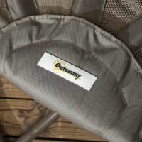 Outsunny Swivel Egg Chair with Cushions, Foldable Basket Seat and Metal Frame, Indoor Outdoor Lounge Chair for Balcony, Poolside, Patio and Living Room, Sand Brown(m-8)