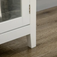 HOMCOM Aparador de Cocina con 3 Cajones Botellero y Soporte para Copas Mueble Auxiliar Estilo Moderno 120x40x87cm Blanco(m-9)