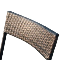 Outsunny Conjunto de Jardín Incluye Mesa 120x70x71 cm y 6 Sillas Plegables de Ratán Sintético para Exterior 61x46x84 cm Marrón(m-9)