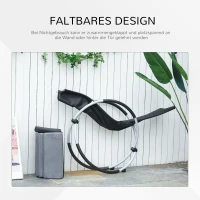 Outsunny Schaukelstuhl ergonomischer 2 In 1 Schwingsessel Gartenstuh Schaukelliege Metall Texteline kugelförmig Dunkelgrau 145 x 74 x 86 cm(m-6)