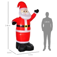 HOMCOM Babbo Natale Gonfiabile 248cm Decorazione Natalizia per Esterno con Luci LED, Gonfiatore e Accessori Montaggio(m-3)