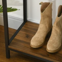 HOMCOM Sideboard Konsolentisch Flurregal, Industriedesign, 100 cm x 29,5 cm x 90 cm, Braun + Schwarz(m-9)