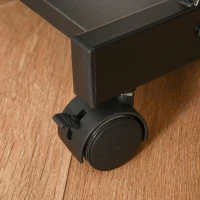 HOMCOM Movable Computer Desk with 4 Moving Wheels Sliding Keyboard Tray Home Office Workstation Black(m-9)