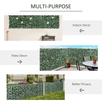 Outsunny 1-Piece Artificial Leaf Hedge Screen Privacy Fence Panel for Garden Outdoor Indoor Decor, Dark Green, 3M x 1.5M(m-5)