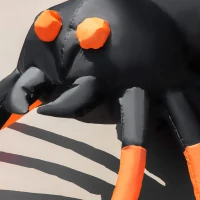 Outsunny Selbstaufblasende Halloweendekoration Große Spinne inkl. Gebläse, LED-Lichter, 160 cm x 150 cm x 43 cm, Orange + Schwarz(m-9)