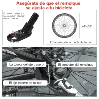 HOMCOM Remolque de Bicicleta para Niños +18 Meses 2 en 1 Cochecito de Paseo de 2 Plazas con Freno de Mano Cinturón de Seguridad Bandera y Reflectores 142x75x101 cm Rojo(m-8)