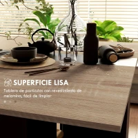 HOMCOM Mesa de Cocina Plegable con Ruedas 2 Estantes de Almacenaje y 2 Alas Abatibles Estilo Moderno 75x140x74 cm Natural(m-7)