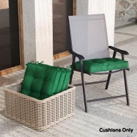 Outsunny Set of 4 42 x 42cm Outdoor Seat Cushions - Green(m-7)