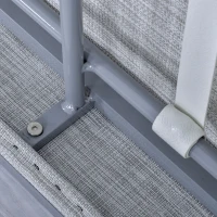 Outsunny Salotto da Giardino Set 4 Pezzi Mobile da Giardino con Tavolino, Divano 3 Posti, 2 Poltrone e Cuscini, Alluminio e Vetro Grigio(m-8)