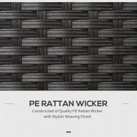 Outsunny 5 Piece Outdoor PE Rattan Corner Sofa Set with Cushions, Wicker Rattan Garden Furniture  with Wood-Effect Top Table, Brown(m-4)