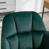 Vinsetto Bürostuhl, ergonomisch, höhenverstellbar, drehbar, Samtoptik, bis 120 kg, Grün(m-7)
