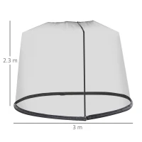 Outsunny 2.3m Umbrella Table Screen Outdoor Patio Cover Mosquito Insect Net Zipped Door(m-3)