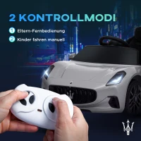 AIYAPLAY 12V Kinderelektrische Auto met LED-verlichting, Muziek, Claxon, voor Kinderen van 3-5 Jaar, Grijs(m-5)