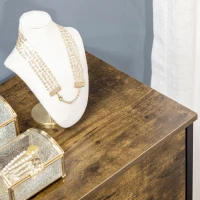 HOMCOM Cassettiera 6 Cassetti in Tessuto Pieghevoli Stile Industriale in Acciaio e Legno, 84x30x92cm, Marrone Rustico(m-9)