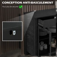 HOMCOM Buffet bas meuble de rangement 4 portes avec étagères réglables et 2 tiroirs style industriel 150 x 40 x 85 cm noir(m-7)