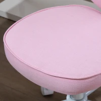 HOMCOM Sedia per Scrivania a Forma di Cuore con 5 Rotelle e Altezza Regolabile in Tessuto Rosa, 42x50x79-89cm(m-9)