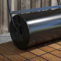 Outsunny Rouleau à gazon jardin en acier avec poignée dim. 57L x 32l x 105H cm lestage max. 46 L noir(m-6)