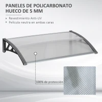 Outsunny Marquesinas Exterior para Puertas y Ventanas 110x60 cm(m-4)