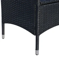 Outsunny Balkonmöbel Set für 2 Personen Sitzgruppe Rattan Gartenset Polyrattan Schwarz(m-9)