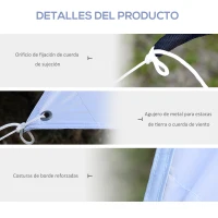 Outsunny Toldo de Refugio Portátil 300x292 cm Impermeable Carpa Ligero Tienda de Campaña Grande para Camping Playa Picnic Senderismo Protección UV Blanco(m-6)