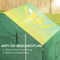 Outsunny Gewächshaus-Folie, Ersatzplane, wasserdicht, aufrollabare Fenster & Tür, 140 x 143 x 190 cm, Grün(m-5)