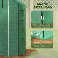 Outsunny Cubierta de Repuesto de Invernadero 140x73x190 cm con Ventana Puerta con Cremallera Anti-UV Protección de Plantas Verde(m-7)