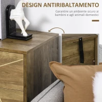 HOMCOM Mobile Multiuso con Armadietto e 3 Cassetti in Legno e Acciaio, 84x39x80.7cm, Bronzo(m-6)