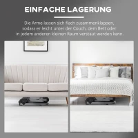 HOMCOM Bauchtrainer, multifunktional, 3 Widerstände, klappbar, leicht gebaut, Stahlrahmen, schwarz, 55 x 42 x 11-32cm(m-7)