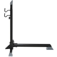 HOMCOM Fahrradständer, Fahrradparker, Montageständer mit 2 Haken, 6 Stufen höhenverstellbar, Metall, Schwarz, 66 x 56 x 63-77,5 cm(m-5)