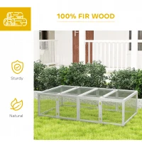 PawHut Wooden Rabbit Hutch Cage 6ft with Wire Mesh, Openable Roof, Play Space for Outdoor, Grey(m-5)