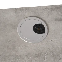 HOMCOM TV Lowboard Hängeboard Hängend Multimedia Wandregal TV Rack Multimedia Konsole für Wohnzimmer Schlafzimmer Spanplatte Zementgrau 152,4 x 29,8 x 21 cm(m-8)