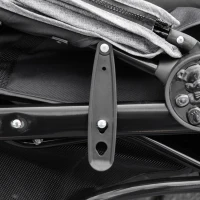 PawHut Hundewagen Hundebuggy Katzenbuggy Pet Stroller mit 3 Rädern klappbar Hunde Katze Oxford Grau+Schwarz 109,5 x 57,5 x 106,5 cm(m-10)