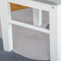 HOMCOM 3-tlg. Kindertischgruppe Kindertisch mit Stauraum Kindermöbel Set aus Holz mit 2 Aufbewahrungskörben Sitzgruppe für Kleinkind Mädchen Junge Vliesstoff Weiß+Grau 71 x 48 x 49 cm(m-8)