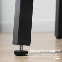 HOMCOM Mesa de Comedor Redonda Mesa de Cocina para 4 Personas con Patas de Acero para Salón Ø80x76 cm Marrón Rústico y Negro(m-7)